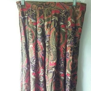 Vtg WORTHINGTON FULL PLEATED SKIRT Jewel Toned